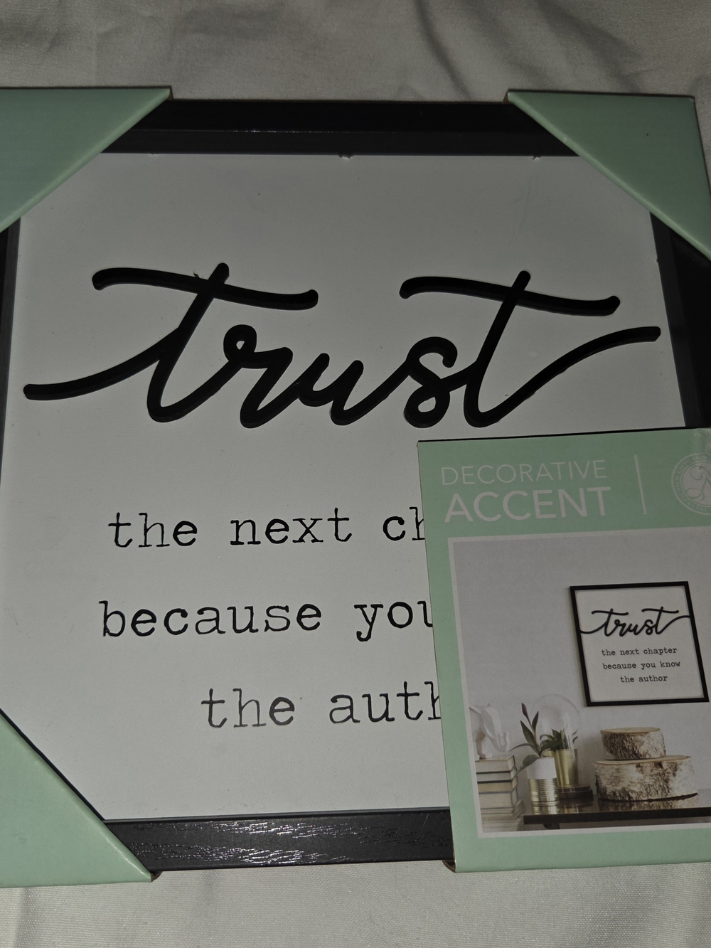 Trust Decorative Accent Wall Art - White and Black
